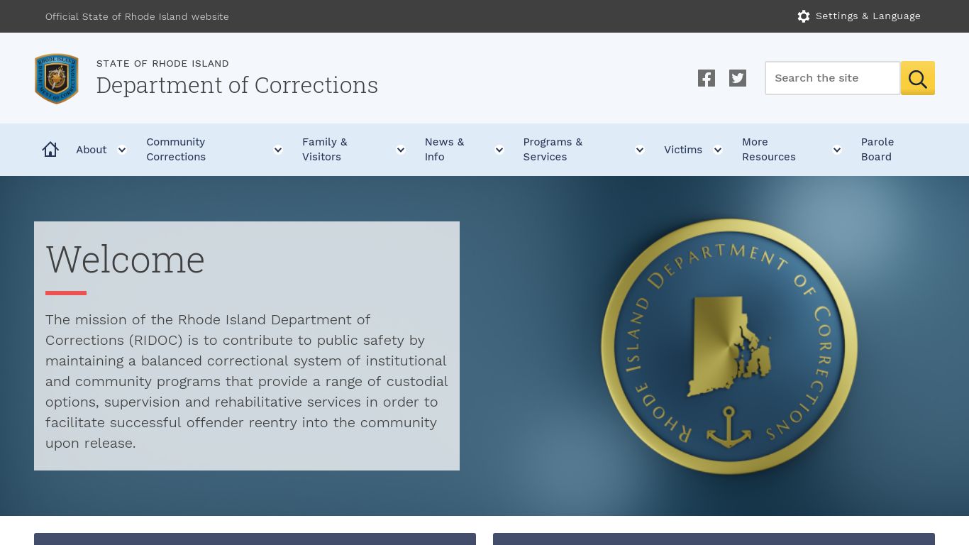 Home- Department of Corrections - Rhode Island Department ...